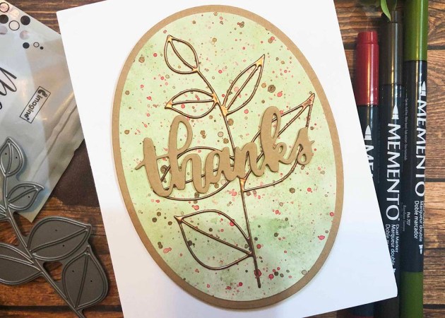Create a Watercolored Thanks Card with Memento Markers 